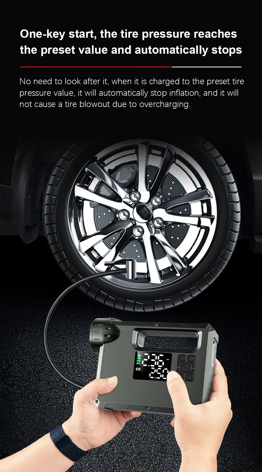 MultiFunction Jump Starter (5 in 1) 1: Car Jump Start 2: Air Pump 3: Super Bright Flash Light 4: Night Light 5: Power Back for Phone and Laptops
