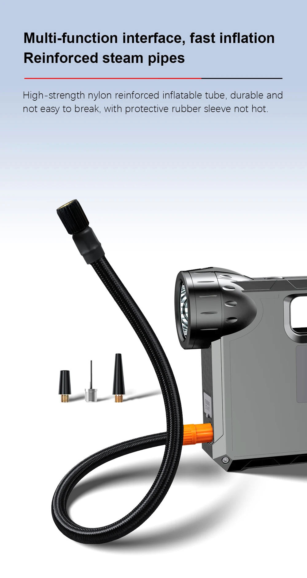 MultiFunction Jump Starter (5 in 1) 1: Car Jump Start 2: Air Pump 3: Super Bright Flash Light 4: Night Light 5: Power Back for Phone and Laptops